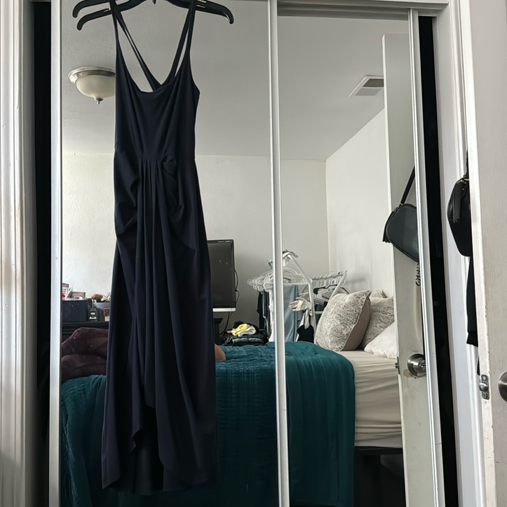 Beautiful maxi dress Navy Blue with a crisscross back.